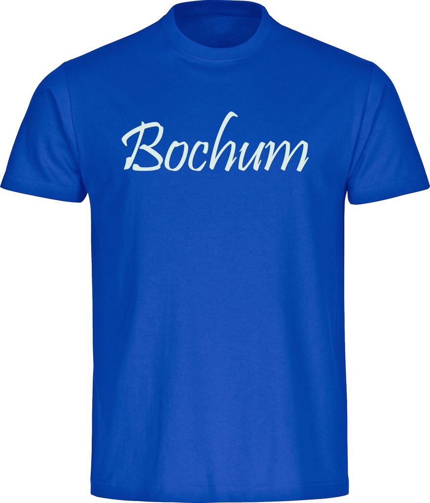 multifanshop Herren T-Shirt - Bochum - Schriftzug, blau, Größe M