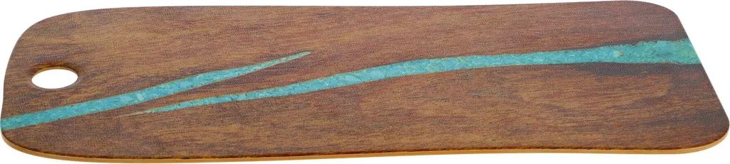 Tagliere da Portata Cheforward 53cm - Stile Boho Chic Turchese e Ciliegio