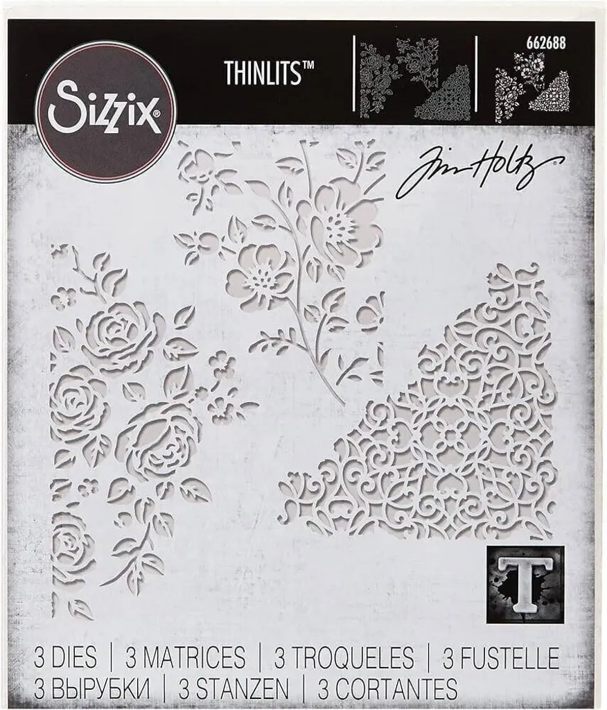 Pochoirs Thinlits métal mélanges de fleurs 3 pcs pour scrapbooking DIY - 2