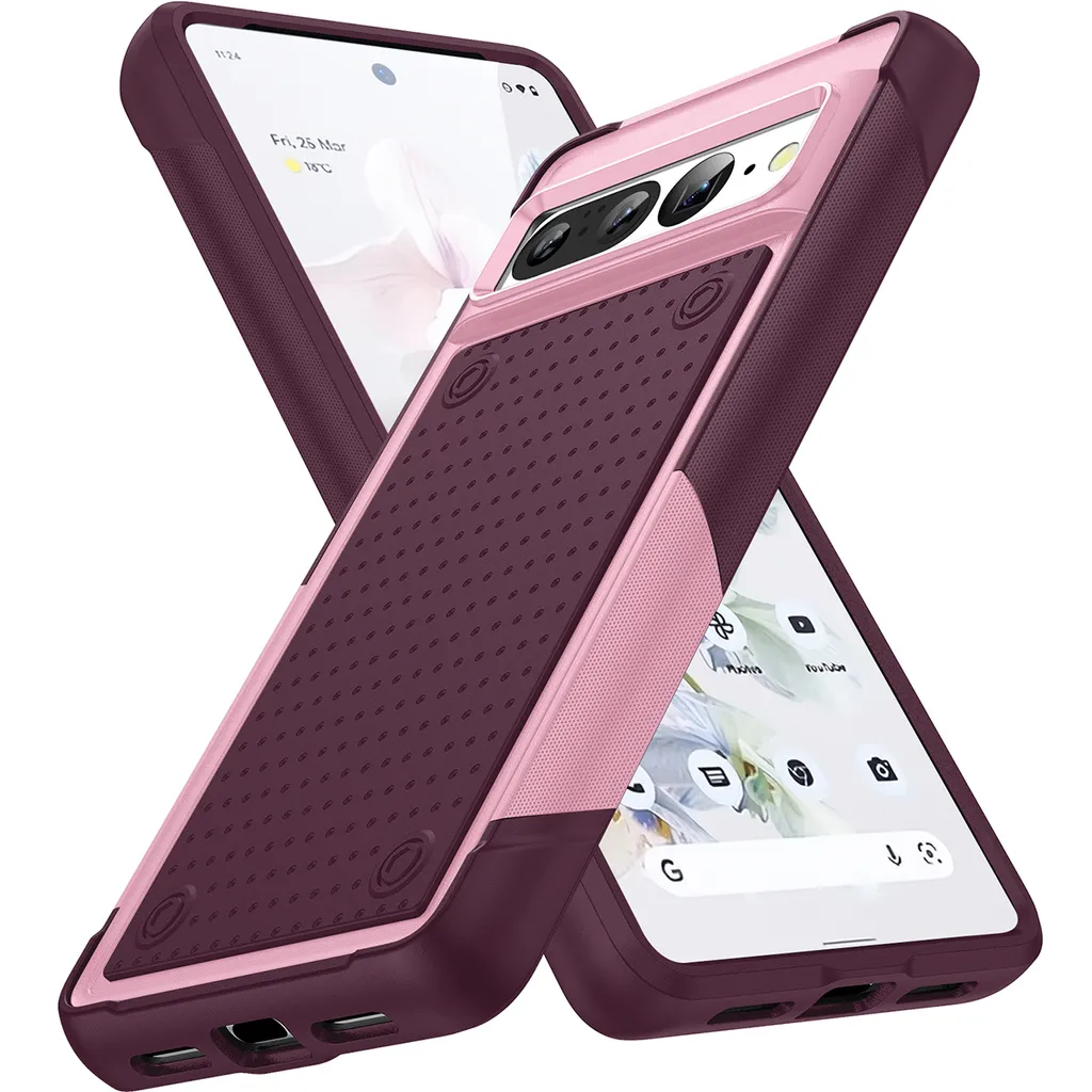 Offerta Custodia Pixel 7 Pro Rosa Rosso Militare Antiurto 2in1 TPU