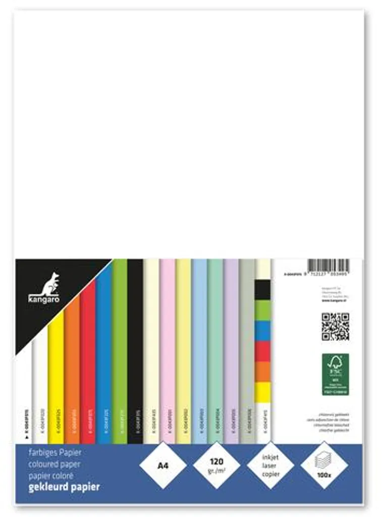 Papier d'impression A4 beige 120g Kangaro pour correspondance et dossiers