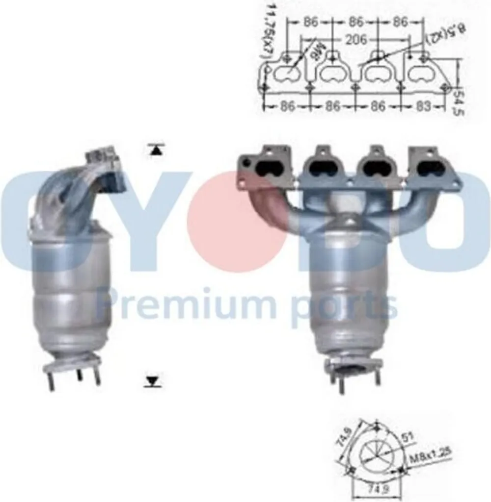 Catalyseur de rechange pour Opel Zafira B A05 Euro 3 D3 par Oyodo