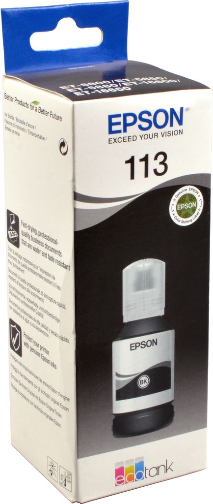 Epson 113 EcoTank Pigment Black ink bottle, Original, Produktbild 