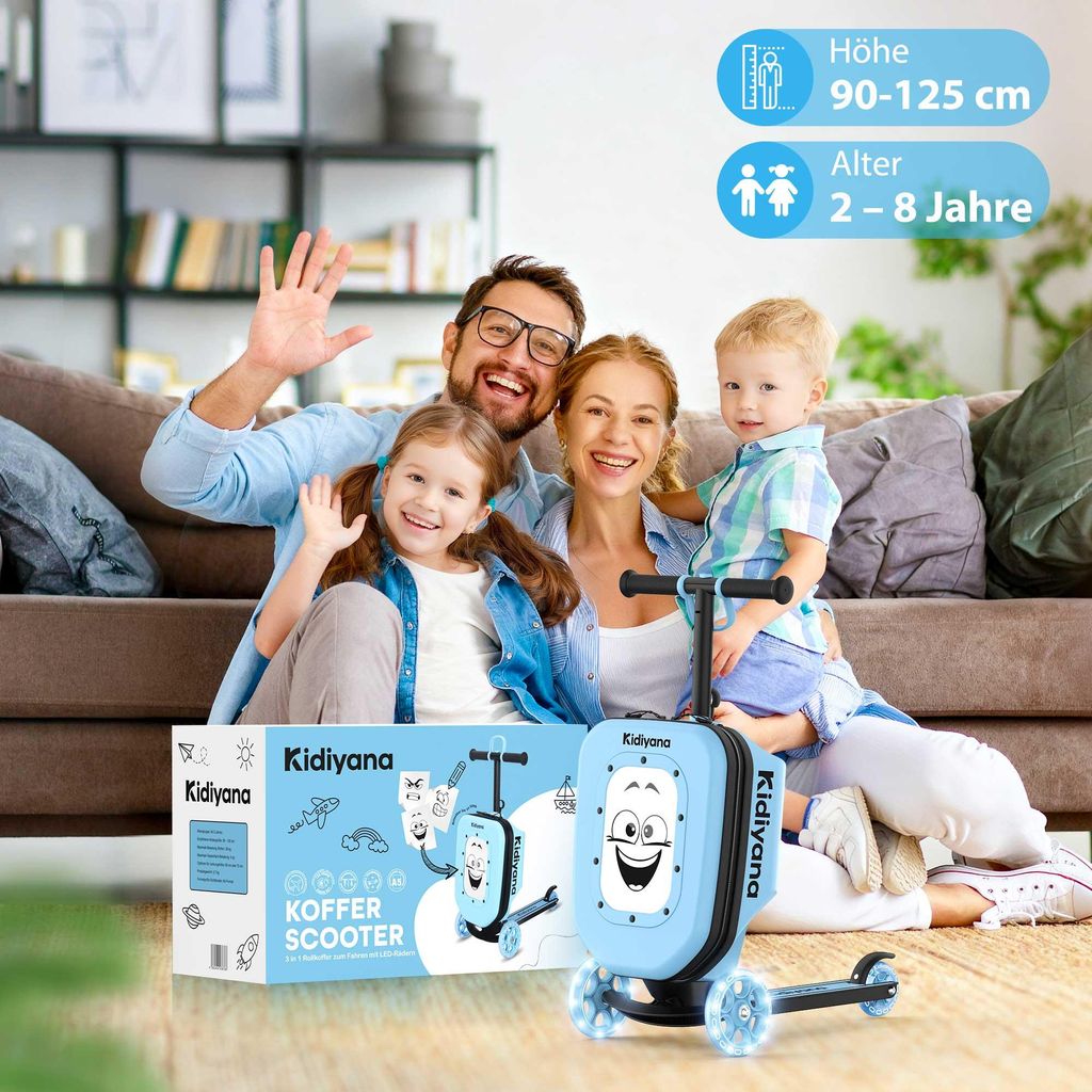 Detský kolobežka Kidiyana s kufrom – 3-kolieskový kolobežka Obrázok produktu 