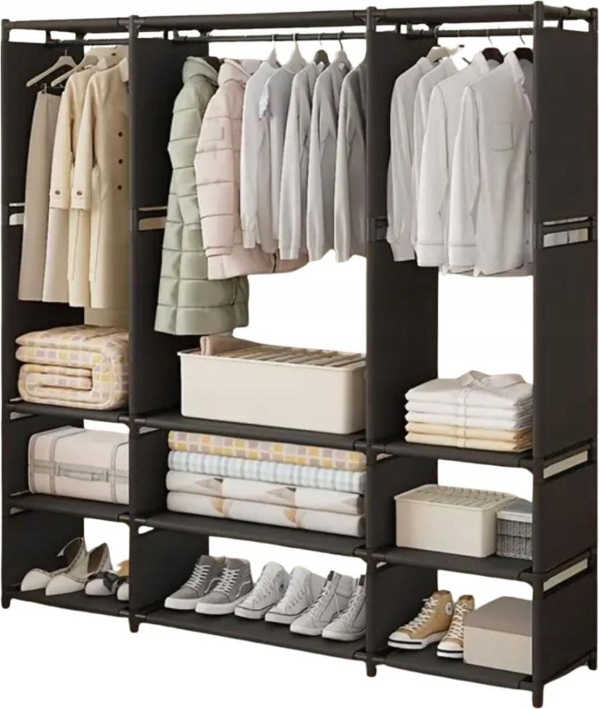 Materialschrank - Textilschrank - zusammenklappbarer Kleiderschrank - Regal für Schuhe und Kleidung - 170x130x36 cm