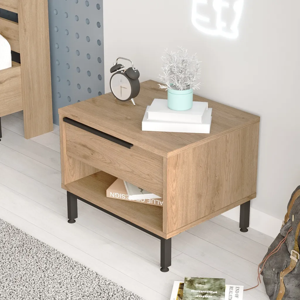 Table de chevet fonctionnelle pour optimiser le rangement du lit - 4