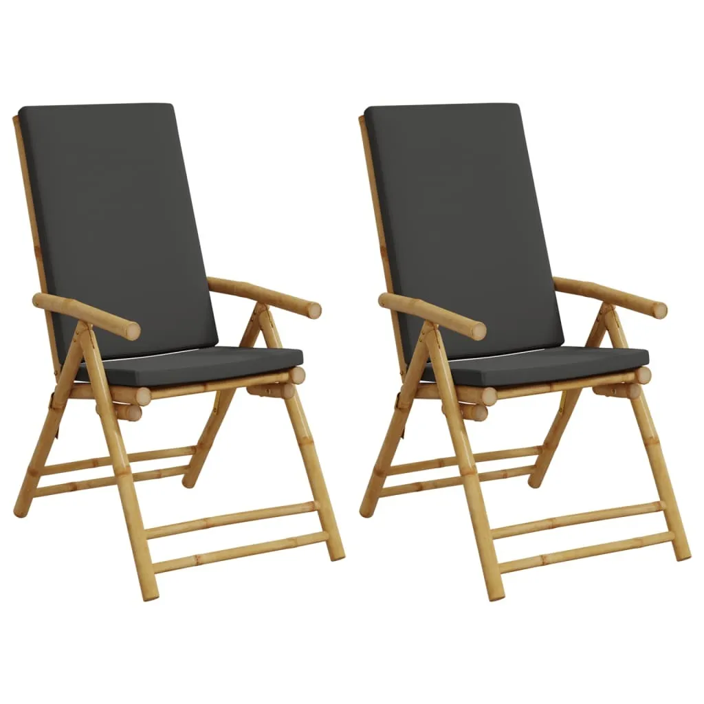 Chaises de balcon pliables en bambou lot de 2 pour terrasse et jardin