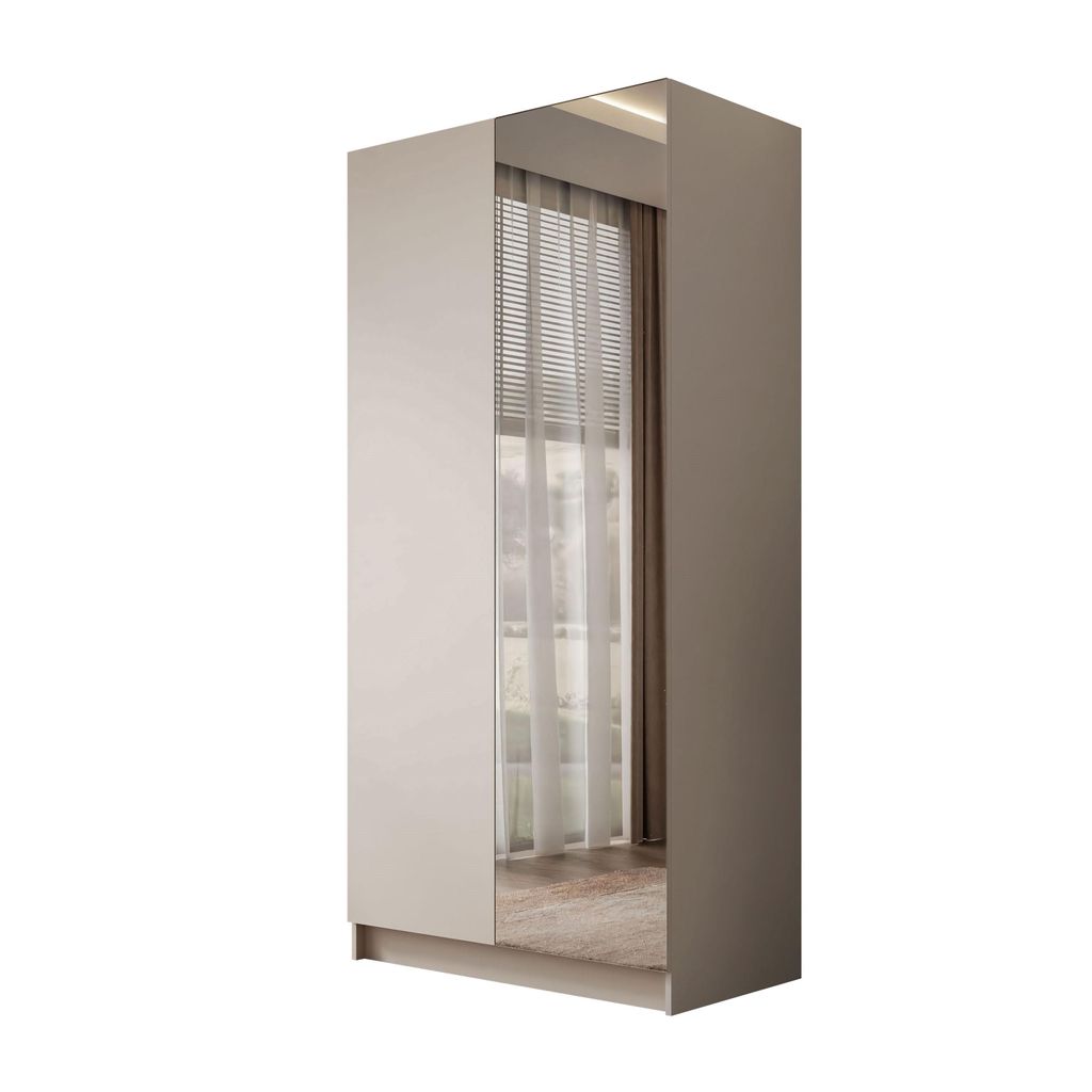 Kippschrank AUREL KASCHMIR 2D, push-to-open, Spiegel an einer Front