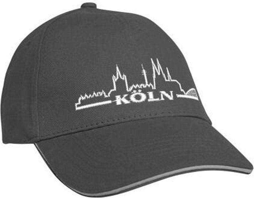 Baseballcap mit Stick - KÖLN GERMANY - 68101 schwarz Color - grau