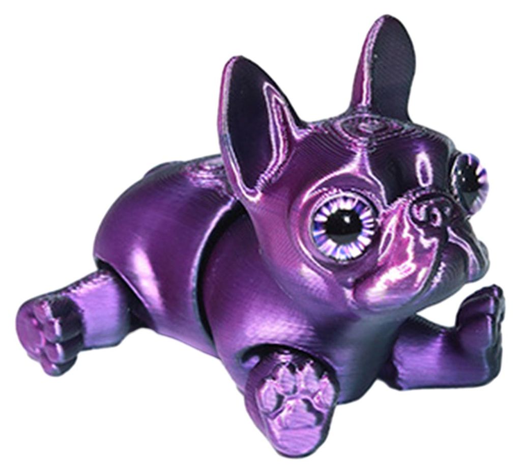 3D-gedruckte, bewegliche französische Bulldogge – flexibles Welpen-Fidget-Spielzeug für den Schreibtisch, ideal zum Stressabbau im Büro oder H...