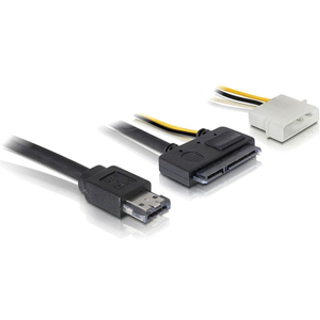 DeLOCK Cable eSATAp / SATA 22pin, 1 m, eSATAp, Schwarz, 6,35 cm (2.5")