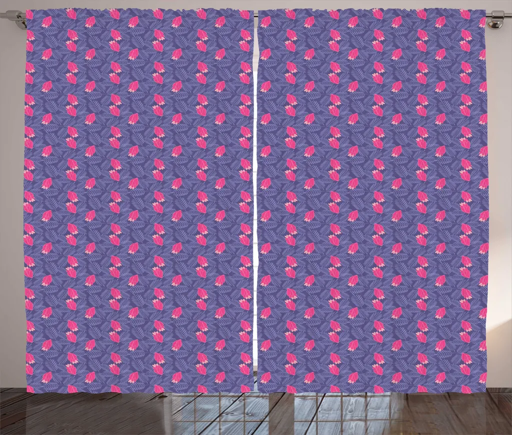 Rideau tropical aux feuilles de plantation pour salon et chambre 280x225