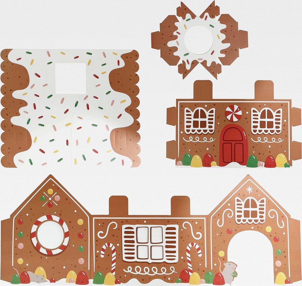 Katzenhaus - Lebkuchenhaus - DIY - 100% aus Karton - Geschenk des Jahres 2023