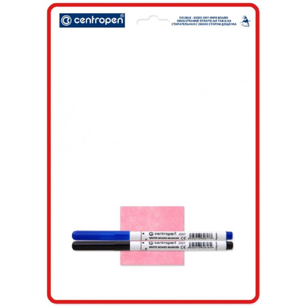 CENTROPEN Tableau blanc effaçable A4 (recto-verso) + 2 Image du produit 