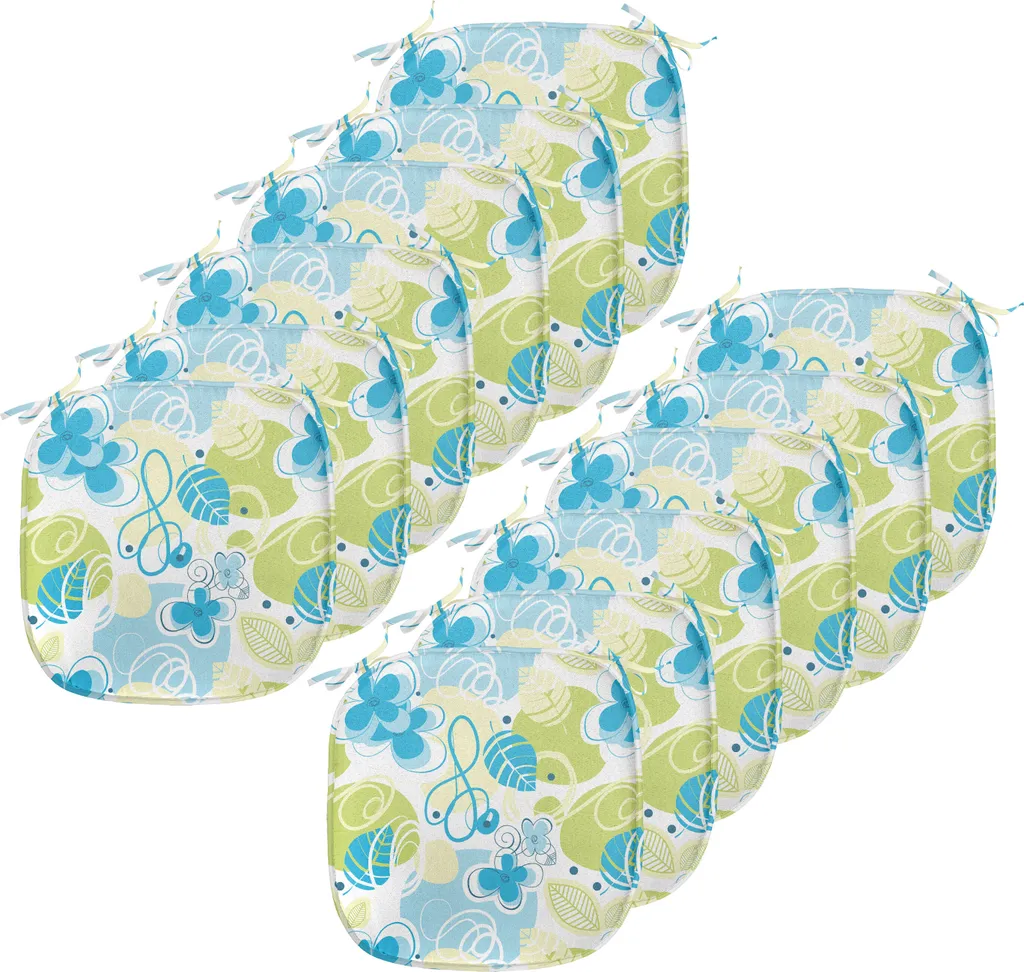 Set 12 Cuscini Decorativi per Sedie ABAKUHAUS Floreali Impermeabili