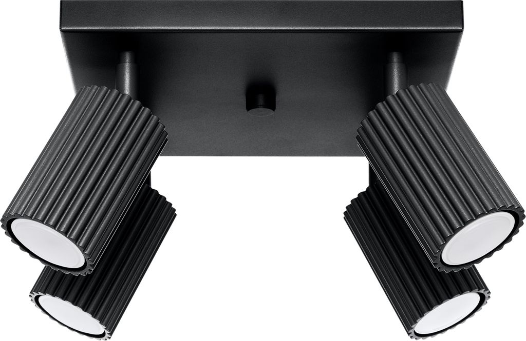 Plafond KARBON 4 schwarz 4xGU10 10W Aluminium 16.5x25x25cm Sollux Lighting