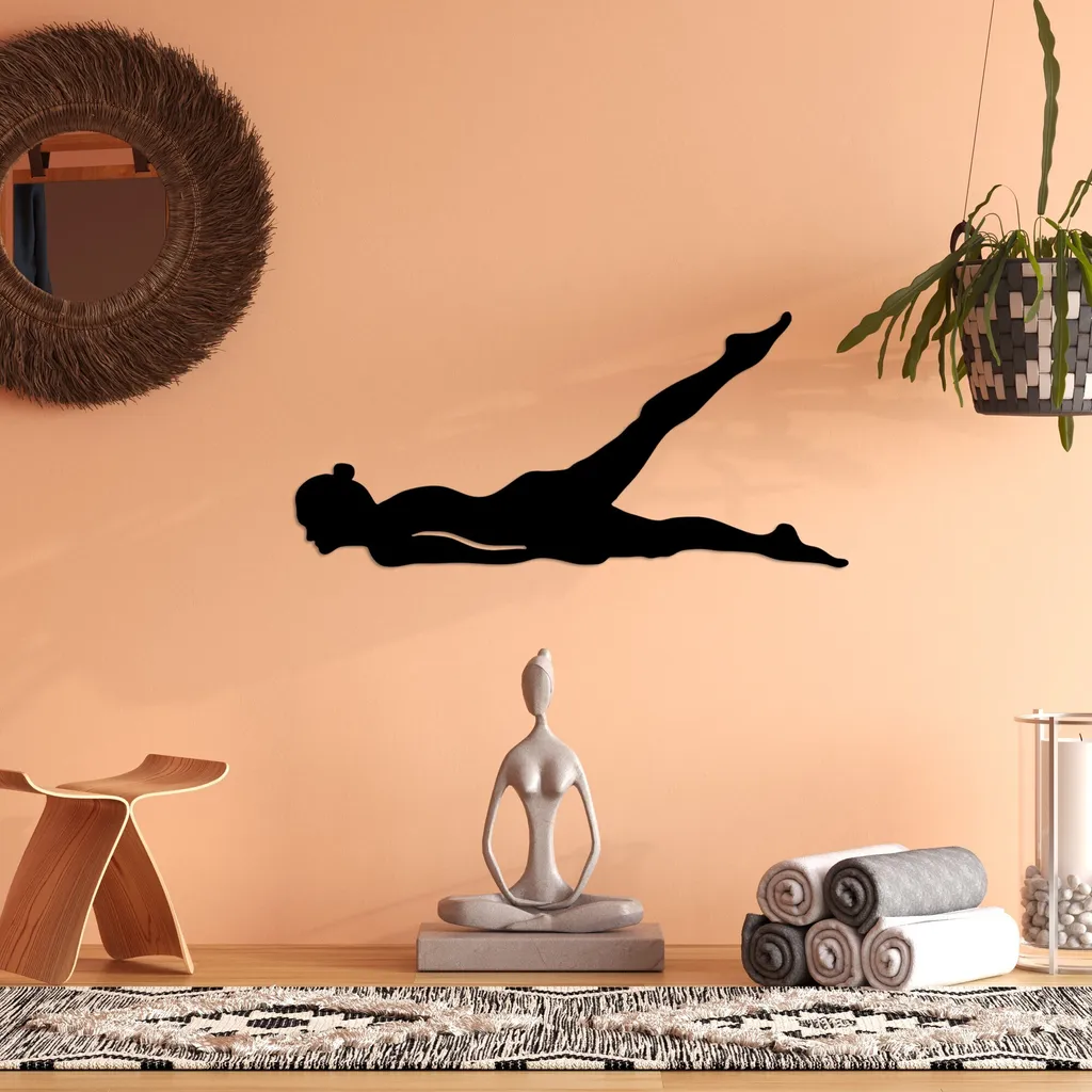 Wallity Yoga 15 Metallo Nero Decorazione Parete 60x28 | Home Decor Zen