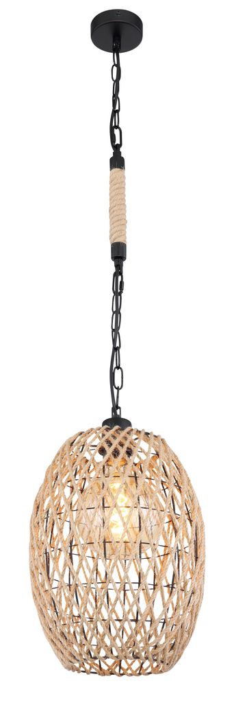 Globo Lighting Hängeleuchte Metall schwarz matt, braun, mit Produktbild 