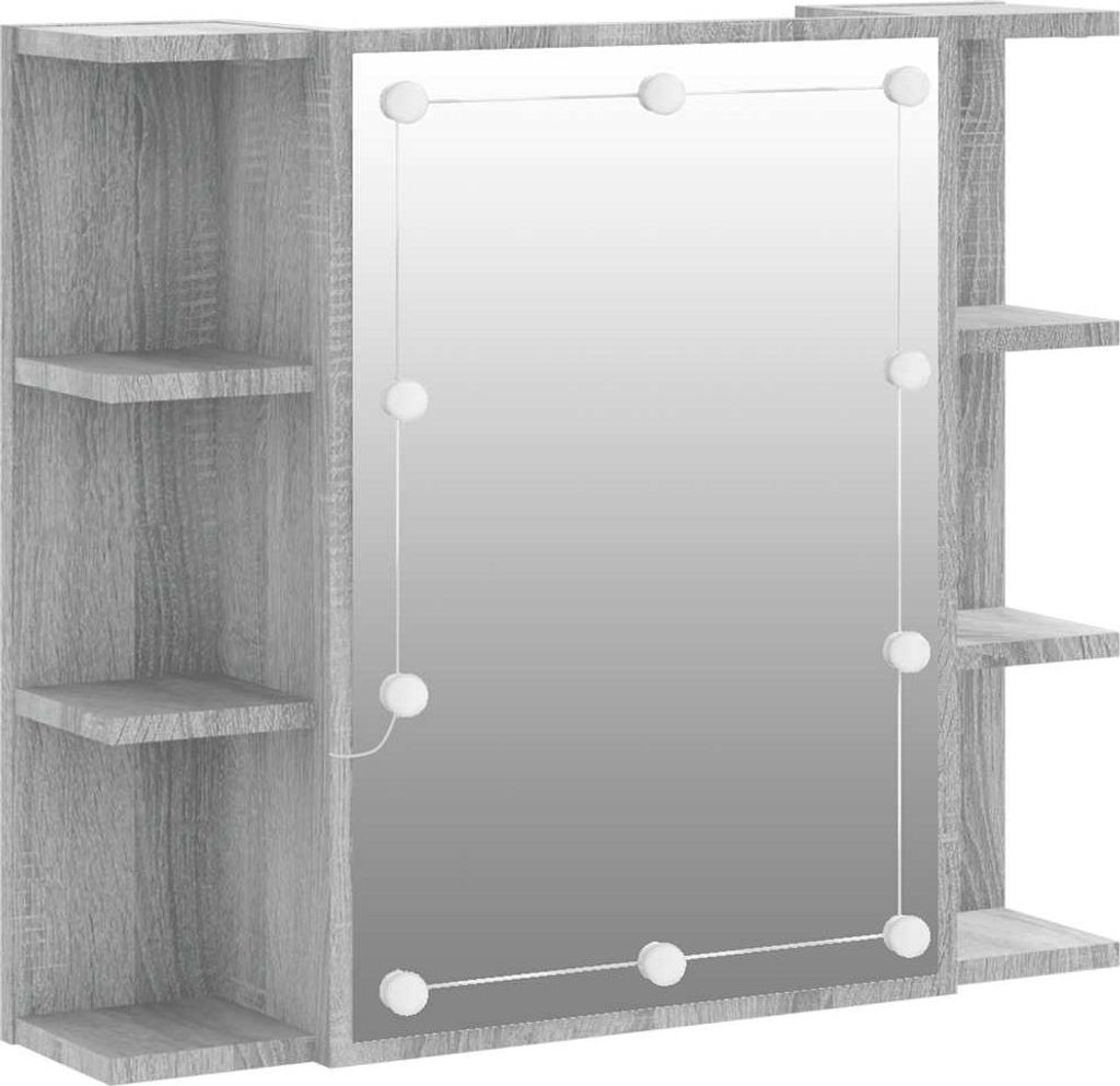 vidaXL Spiegelschrank mit LED Grau Sonoma 70x16,5x60 cm Produktbild 