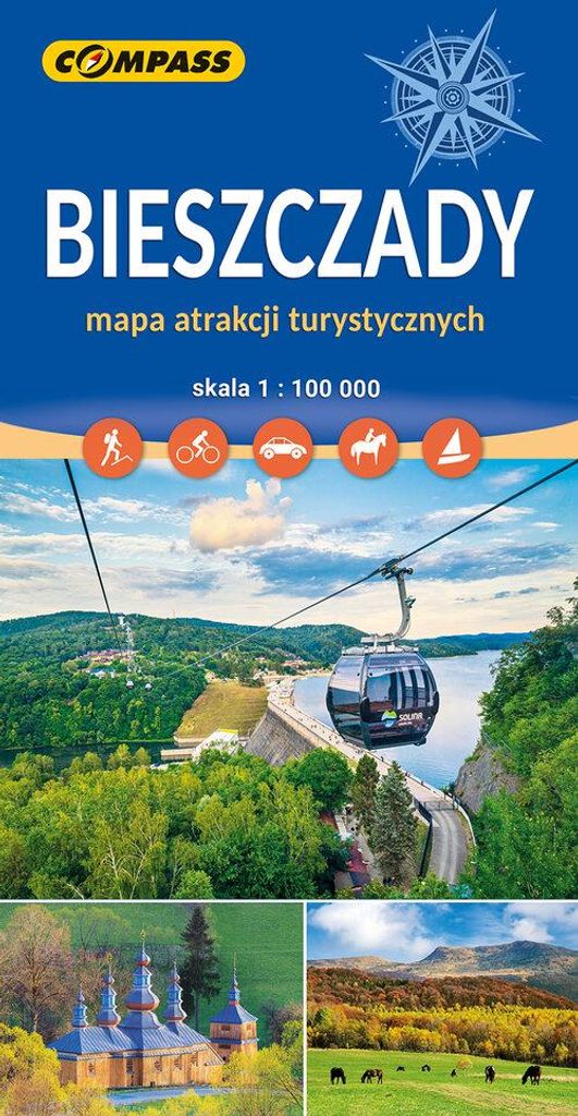 Bieszczady-Gebirge 1:100.000. Karte der Sehenswürdigkeiten. Erschienen 2025. Compass