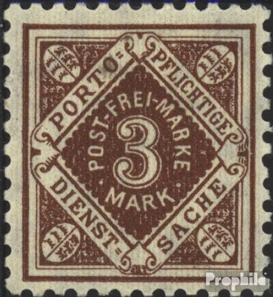 Briefmarken Württemberg 1921 Mi D158 postfrisch Ziffern in Raute