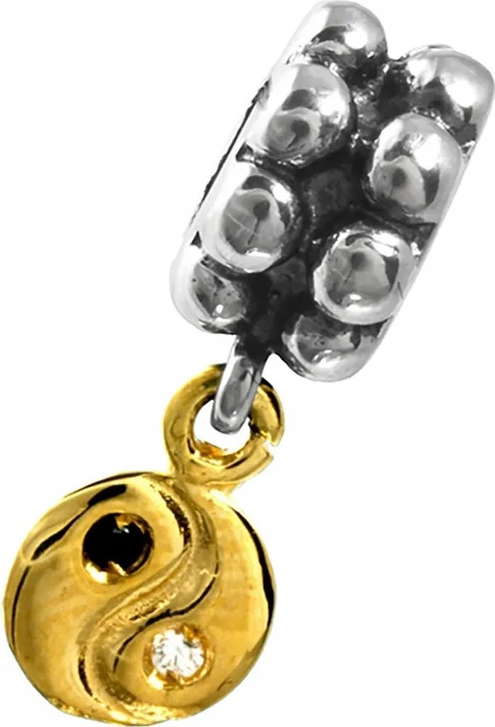 Perle YinYang Anti-Ternissement : Charm Durable pour Bracelet Argent
