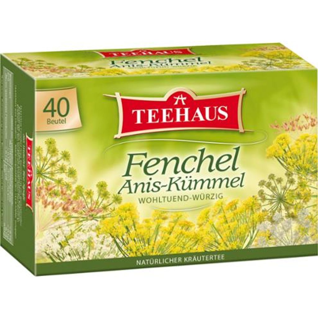 Teehaus Fenchel Anis Kümmel würzige Kräuterteemischung 40 Beutel 80g