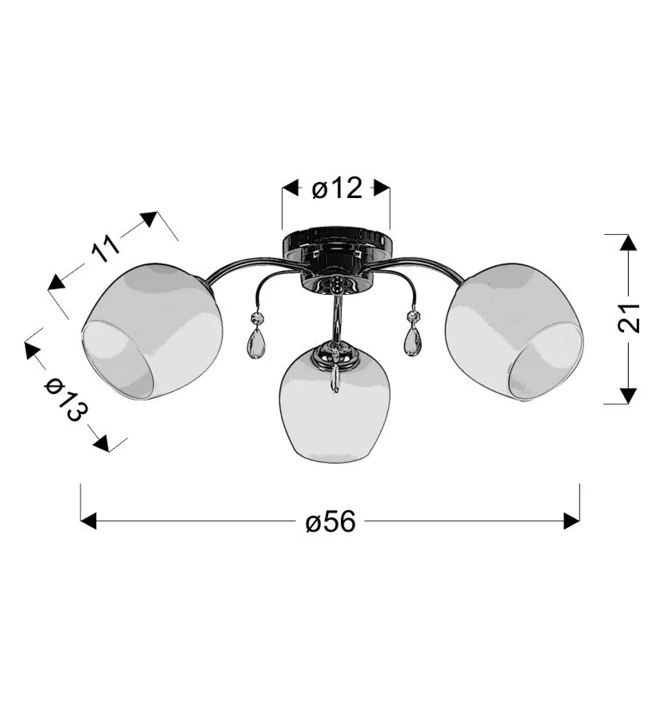 Luminaire ZACHERA 3 points de lumière E27 40W blanc métal robuste