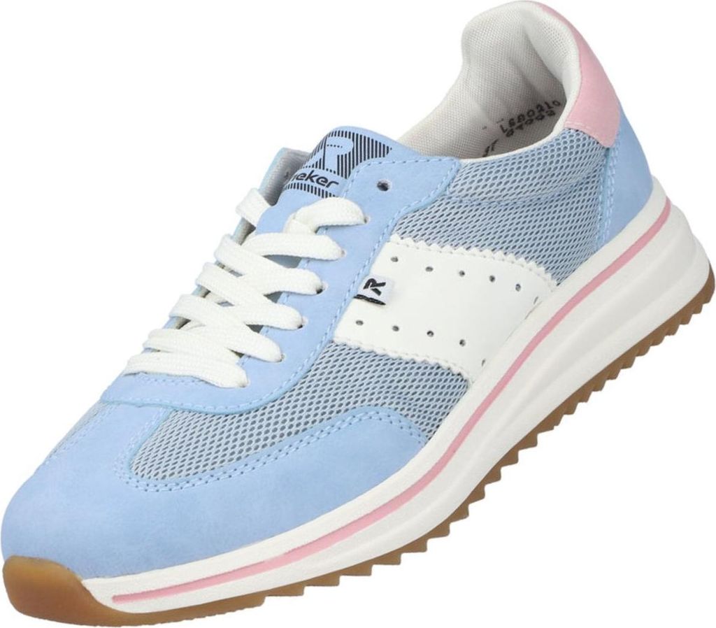 Rieker Damen Schnürschuhe Hellblau – Extraweit
