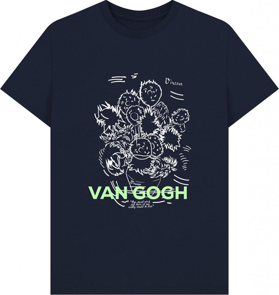 Apoh - "Sunflowers Scribble" T-Shirt für Herren/Damen Uni PN1565 (XL) (Schwarz)