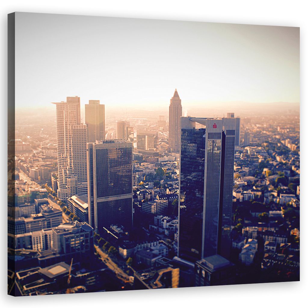 Leinwandbild städte & architektur - orange 30x30 cm Feeby orange wandbild bereit zum aufhängen