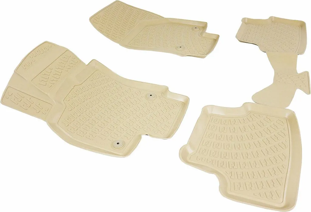 Set Tappetini Auto Per Seat Leon Typ 5F (2012-2020) - 4 Pezzi, Nero Con Bordo Marrone, Antiscivolo E Facili Da Pulire