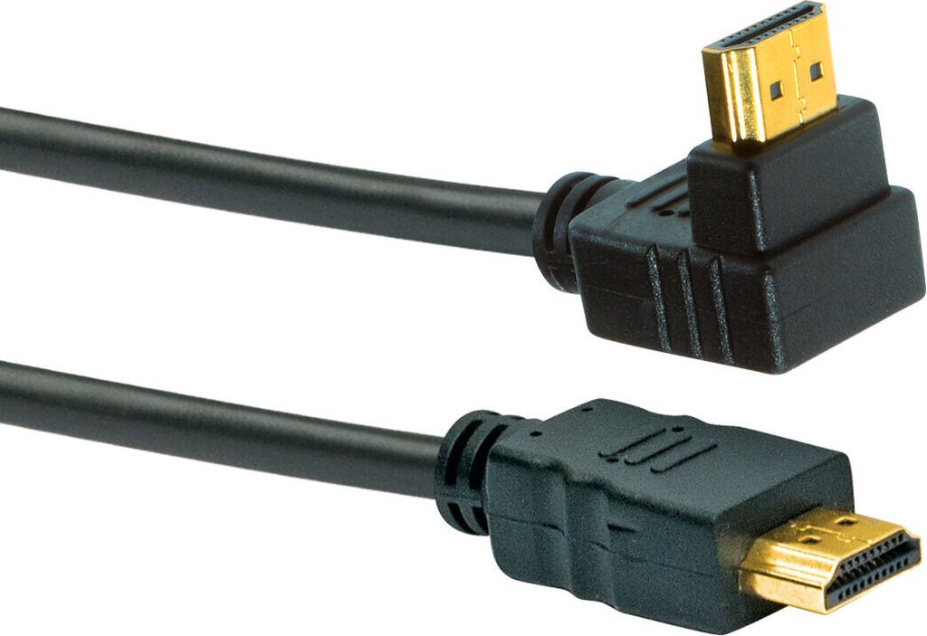 HDMI -Kabel gewinkelt mit Ethernet 18 Gbits/s schwarz/gold 1,3 m