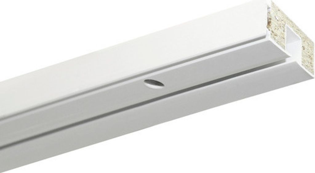 Vorhangschiene GE1 mit Profil für Blendenbefestigung weiß 1-läufig 150 cm