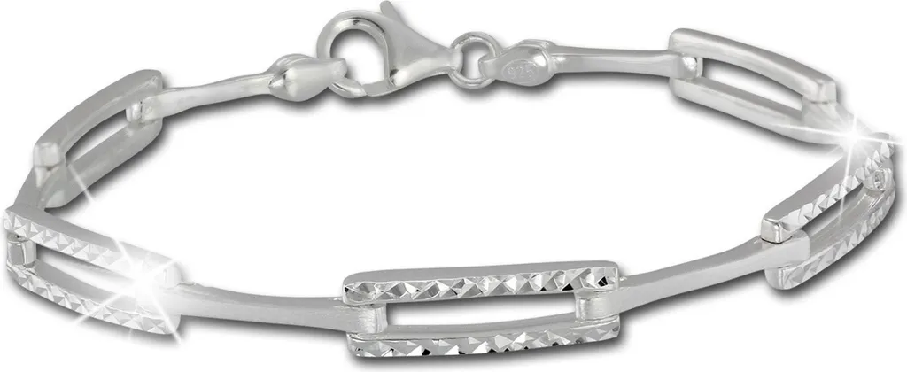 Bracelet Argent Anti-Ternissement SilberDream Mat Bijou Femme Robuste 19cm