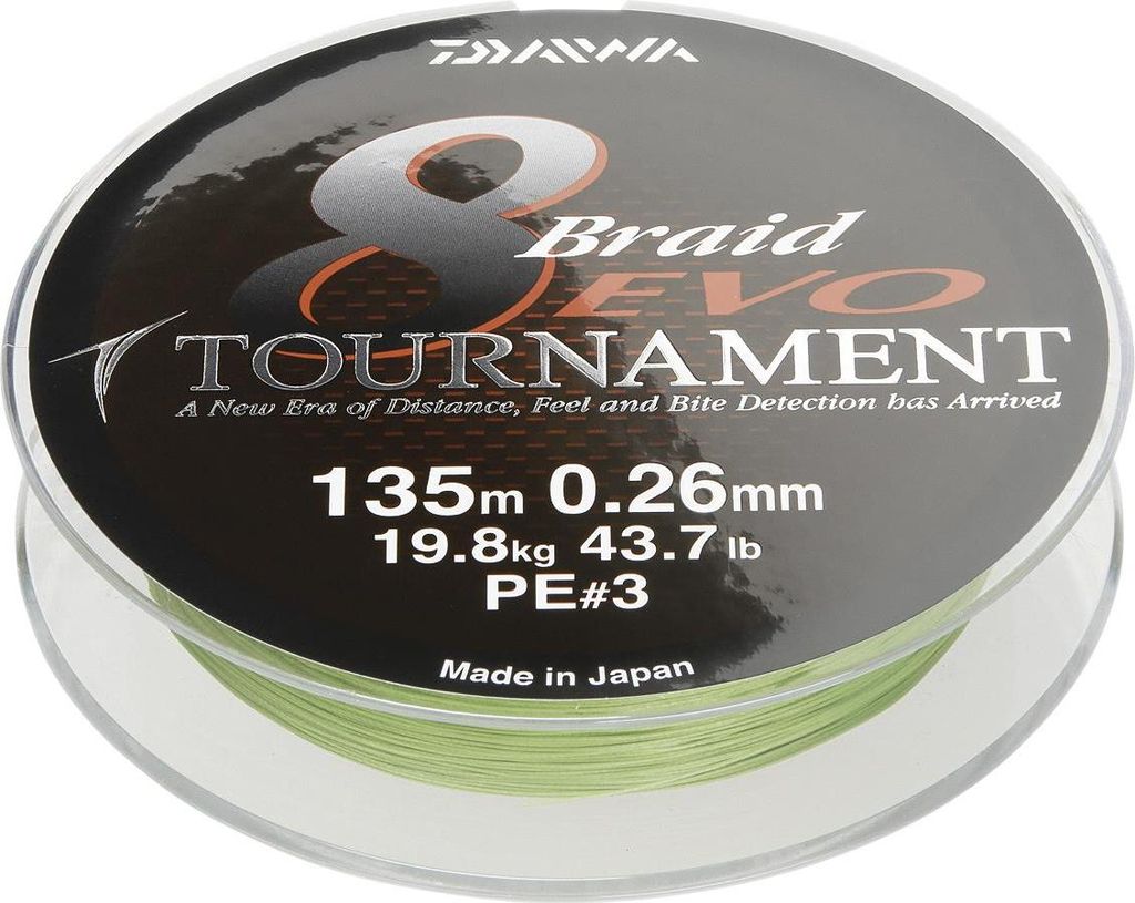 Daiwa Schnur Tournament 8 Braid Evo Farbe Chartreuse Länge 300m ø 0,45mm
