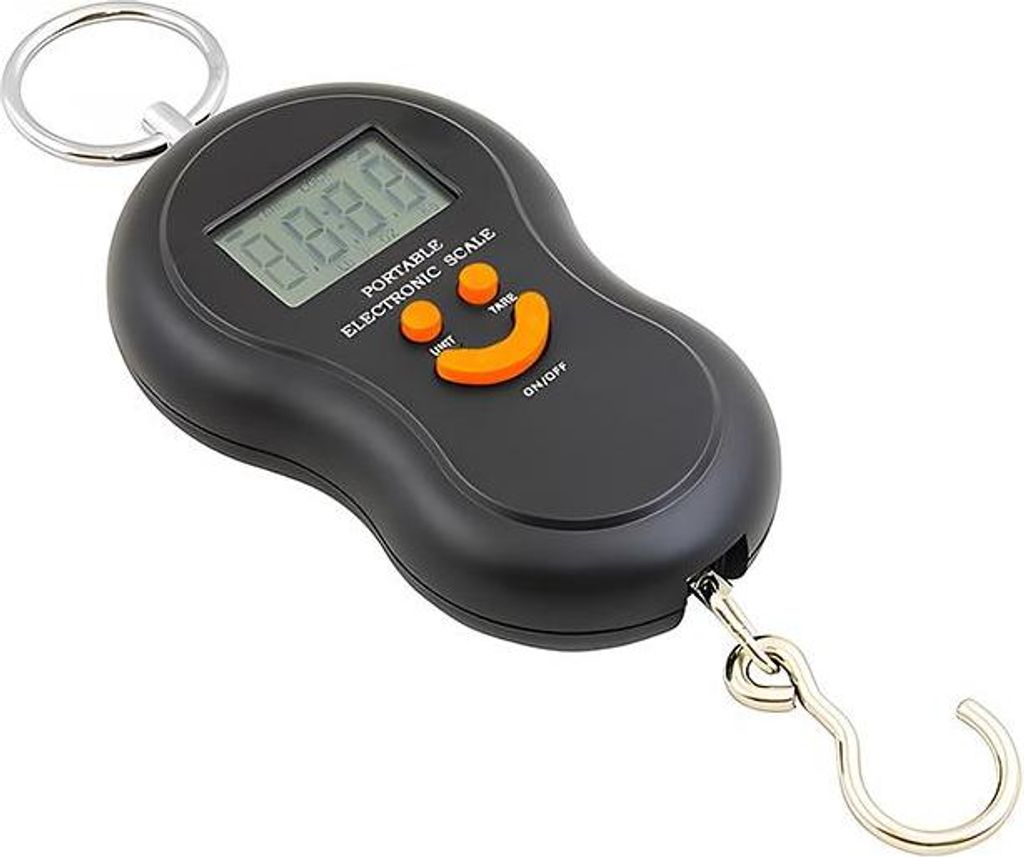 Hängende Küchenwaage 50 kg, Waage mit Haken, klein, taschengroß, handlich, GepäckwaagePRO-H50A Schwarz