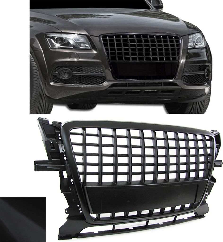 Sport Grill Kühlergrill ohne Emblem schwarz matt passend für Audi Q5 08-12