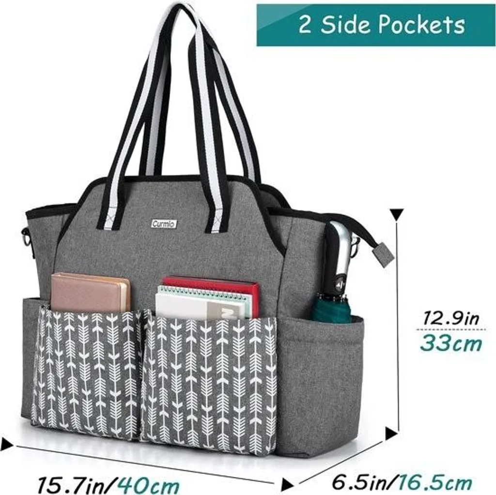 Sac pour enseignants gris avec compartiments pour ordinateur et classeurs - 6