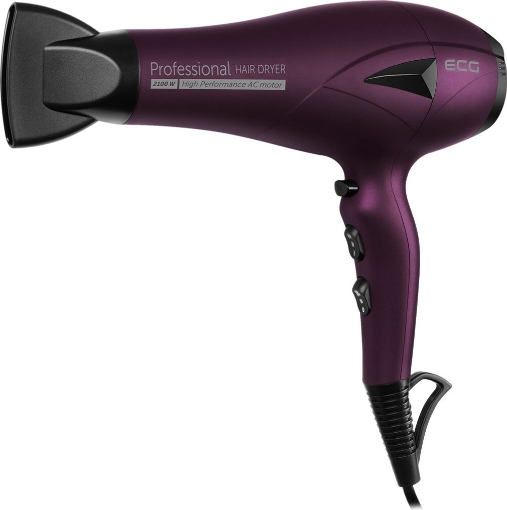ECG VV 3121 Professional | Haartrockner | Wechselstrommotor | Funktion der Ionisation | 2 Geschwindigkeitsstufen und 3 Lufttemperaturstufen | 2100W |