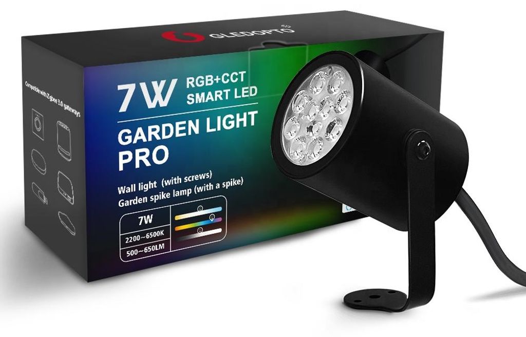 Gledopto Zigbee 3.0 RGB+CCT Gartenstrahler 7W, IP66, 500lm, Produktbild 