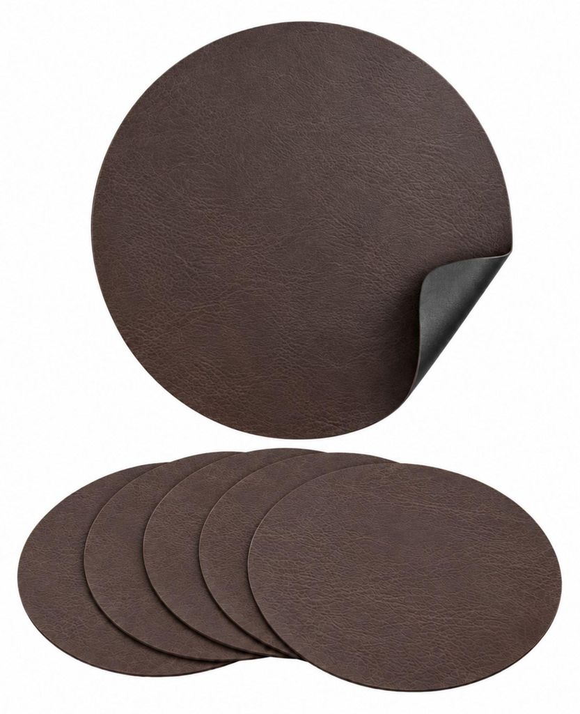 Platzset Kunstleder rund, 2in1 Wende-Tischunterlage, Produktbild 