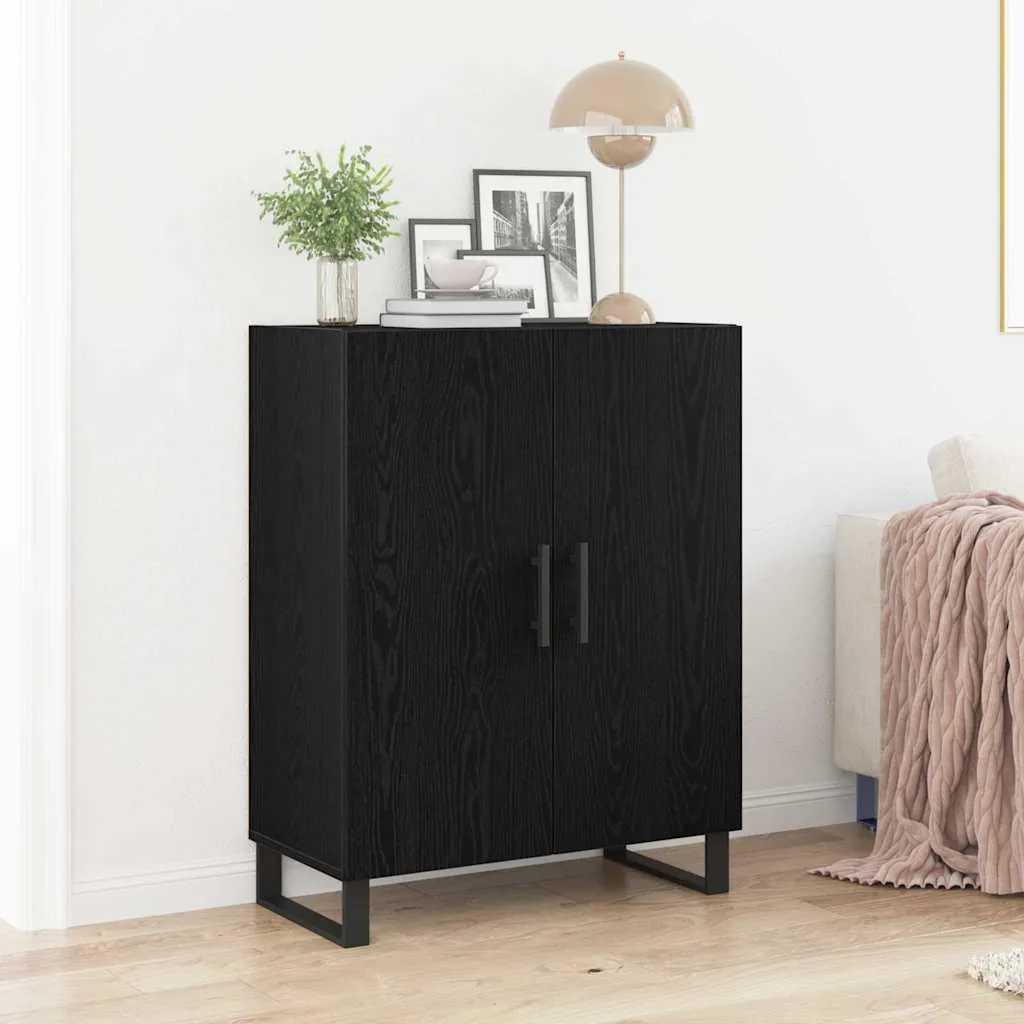 Mobile Credenza vidaXL Nero Rovere 69.5x34x90 cm | Arredo Living Moderno