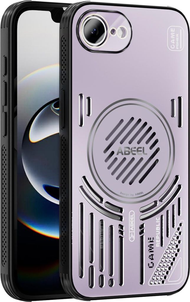 Magnetische Hülle für iPhone 16e/iPhone 17e mit Linsenabdeckung, Aluminium Stoßfestes Schutzhülle mit Wärmeableitung Lila