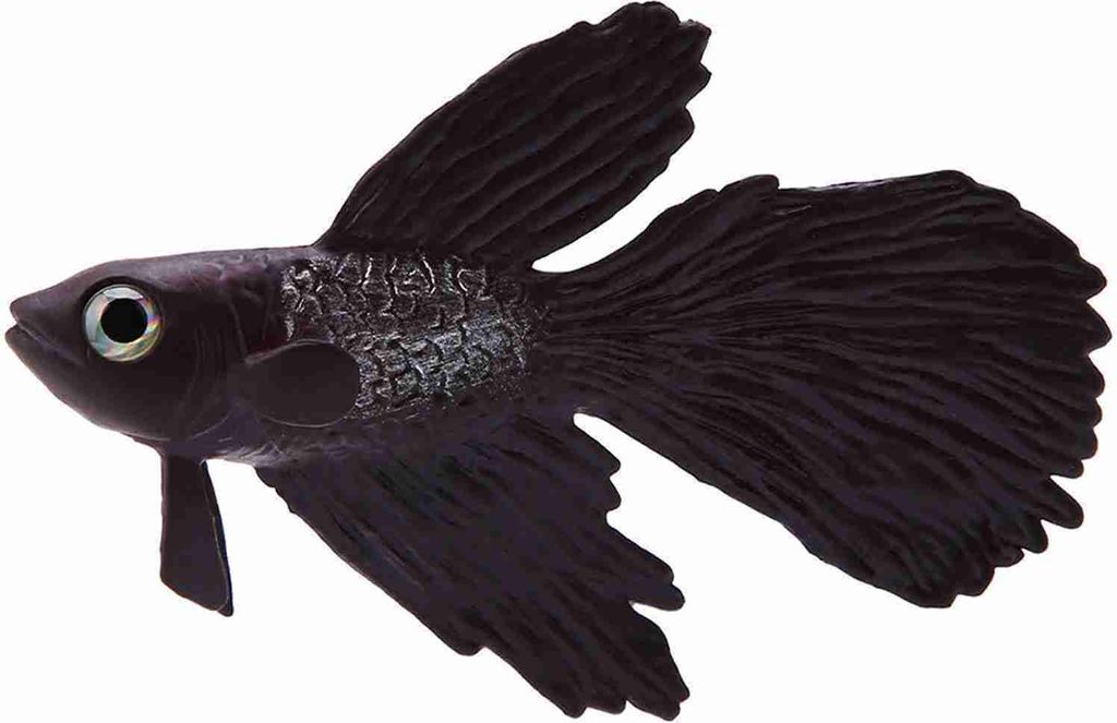 Aquarium Dekoration - Lustiges Künstliches Silikon Kleines Fischornament, Brauner Betta Fisch für Fischbecken