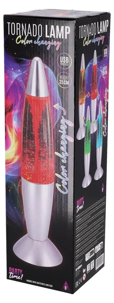 Lampe à poser effet tornade lumineuse LED multicolore KiddyGo 35 cm