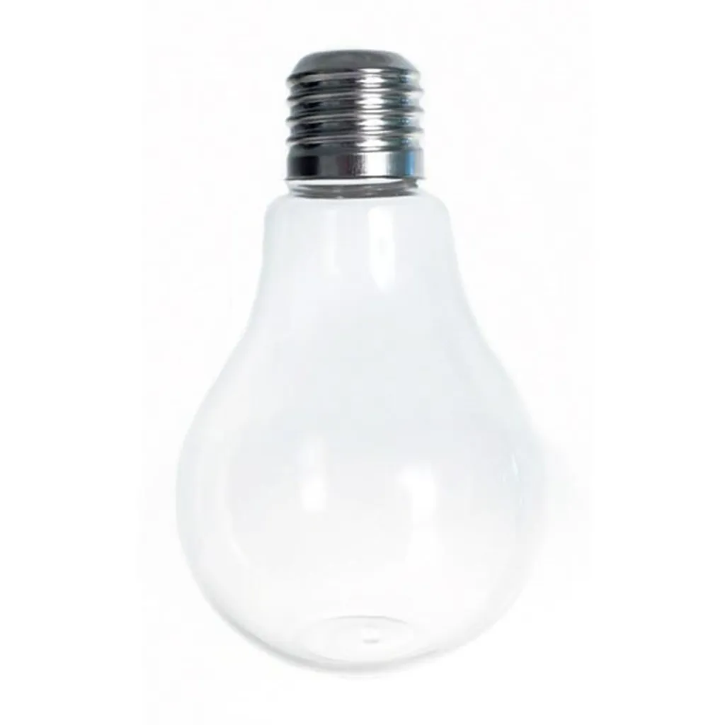 Vase Déco Ampoule 12 cm Verre Clair - Support Stable et Design Épuré