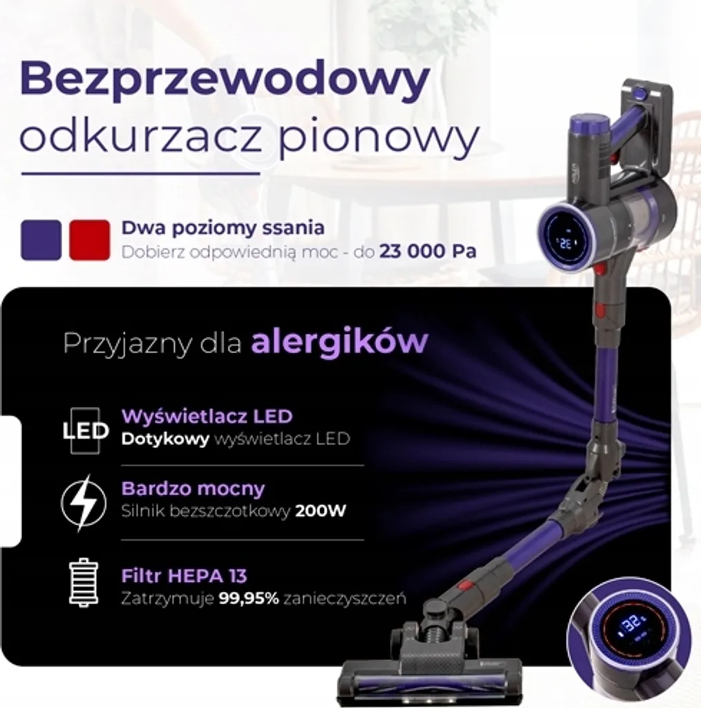 Aspirateur Adler AD 7061 Anti-Acariens Sans Fil avec Filtre HEPA - 23