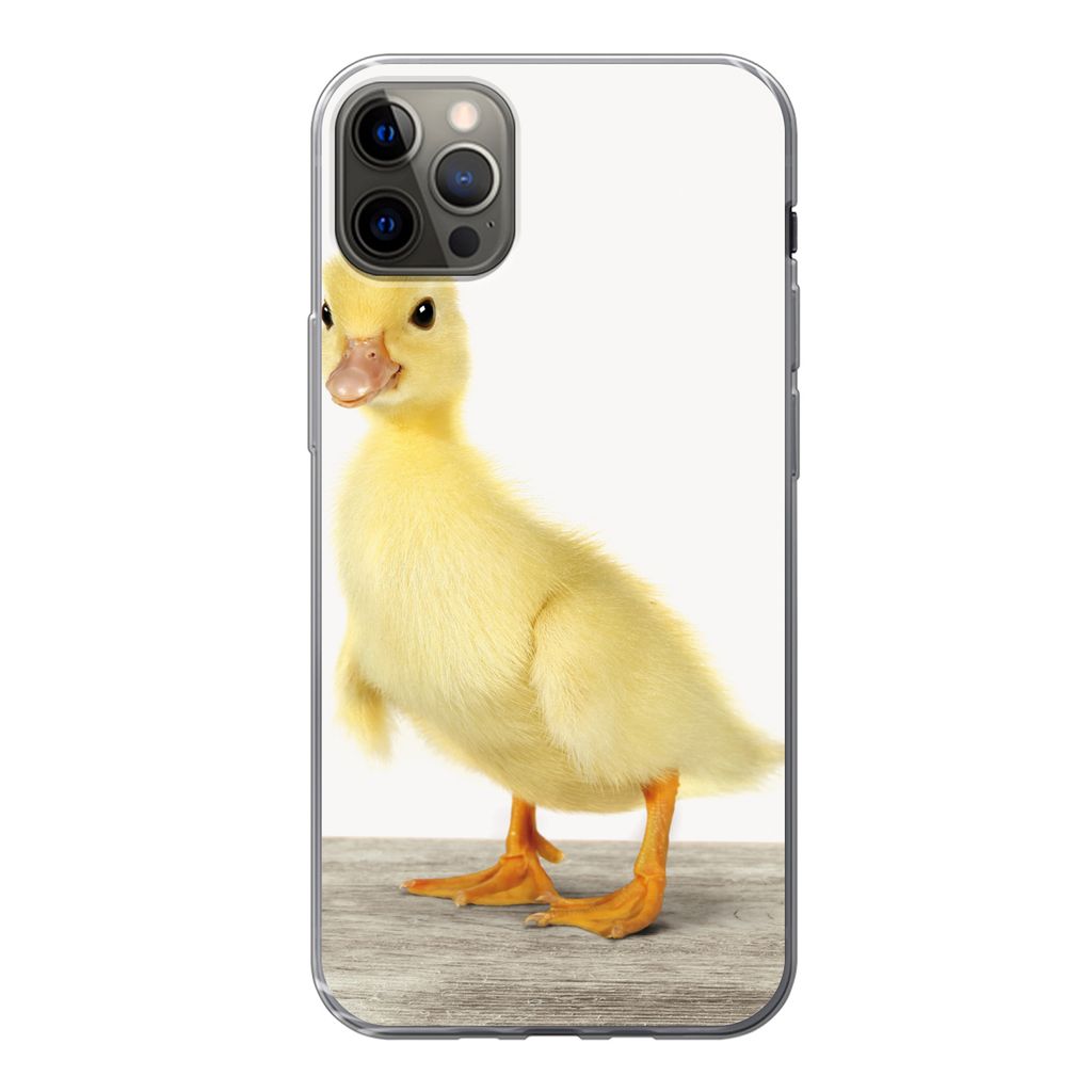 MuchoWow Handyhülle Schutzhülle Hülle für iPhone 12 Pro Max Ente - Küken - Tiere - Süß - Mädchen - Jungen - Kinder Silikon Softcase Handy...