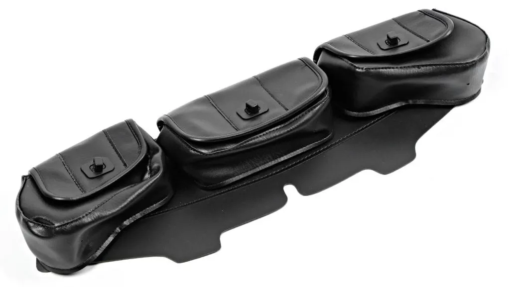 Sacoche de carénage pour moto et pochette de selle pare-brise noire